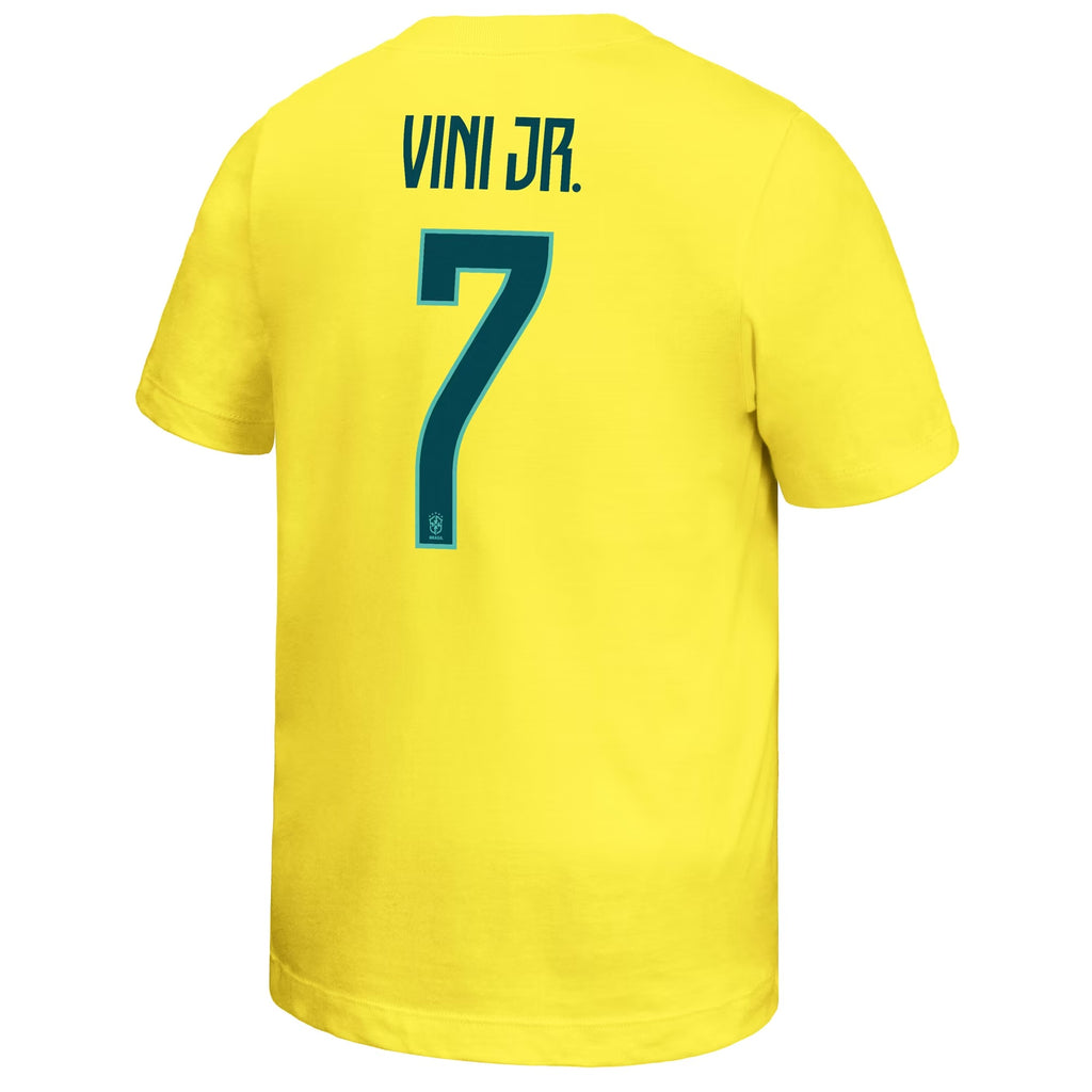 Vini Jr. Brazil National Team  Youth Name & Number T-Shirt - Yellow
