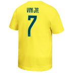 Vini Jr. Brazil National Team  Youth Name & Number T-Shirt - Yellow