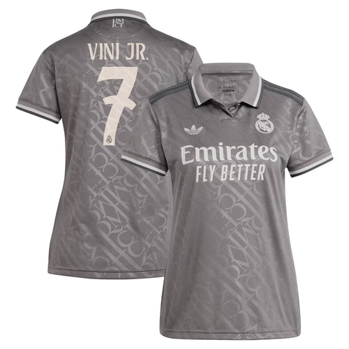 Vini Jr. Real Madrid Originals Women's 2024/25 Third  Player Jersey - Charcoal