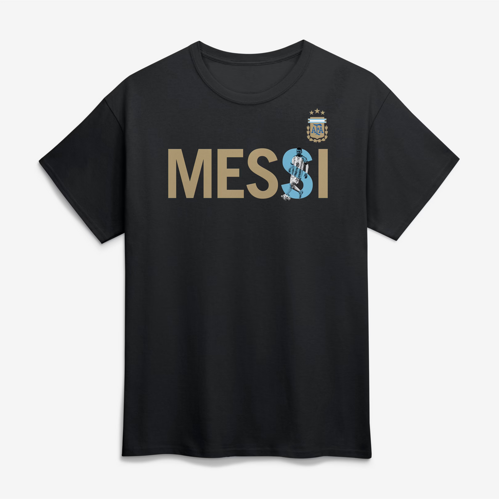 Lionel Messi Argentina National Team Player Graphic T-Shirt - Black