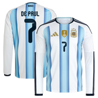 Rodrigo De Paul Argentina National Team2026 Home  Sleeve Jersey - White