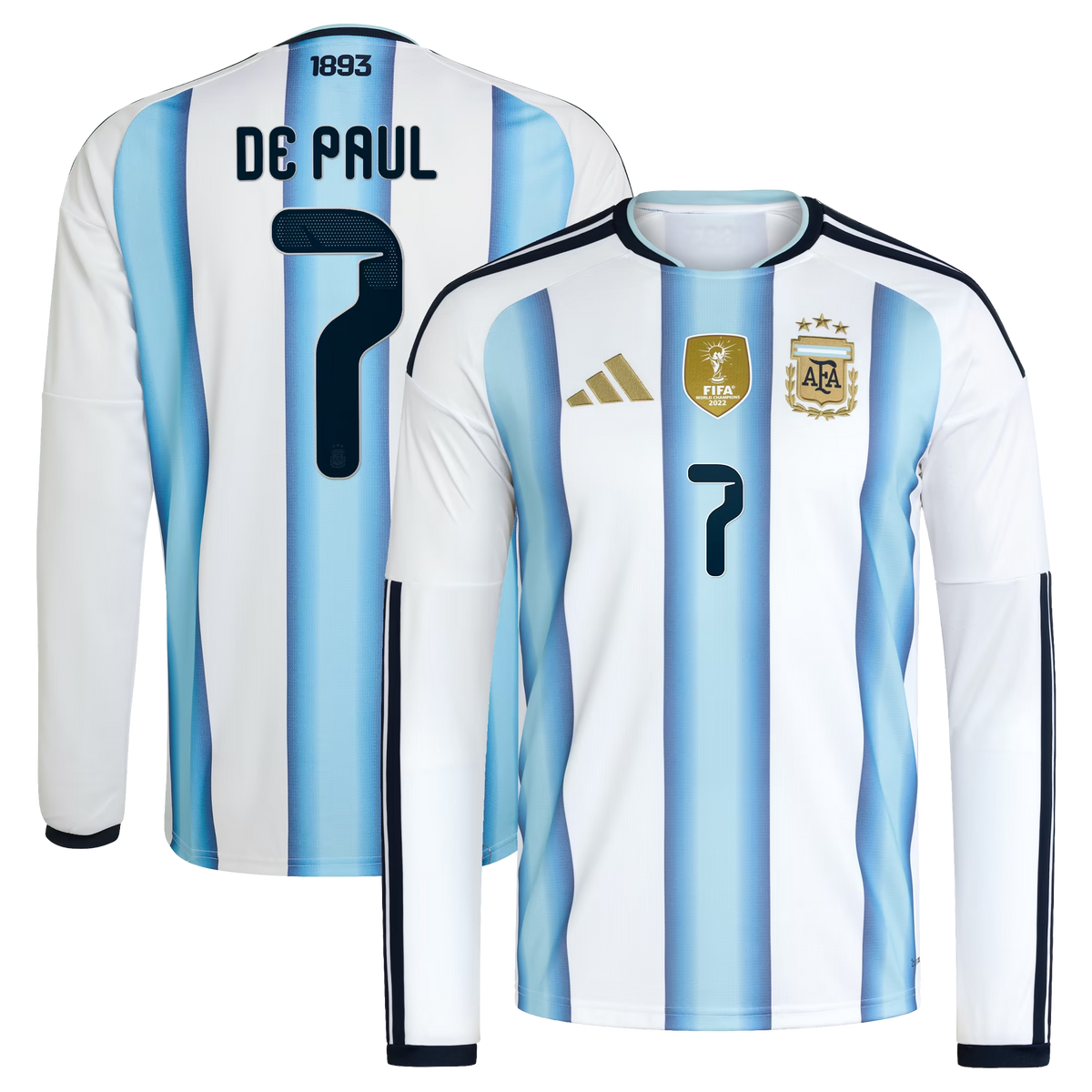 Rodrigo De Paul Argentina National Team2026 Home  Sleeve Jersey - White