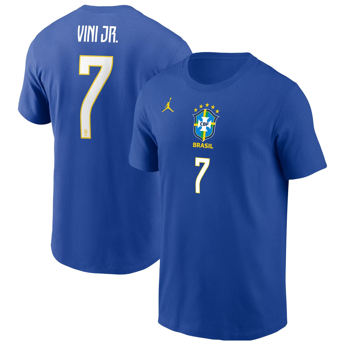 Vini Jr. Brazil National Team Name & Number T-Shirt - Royal
