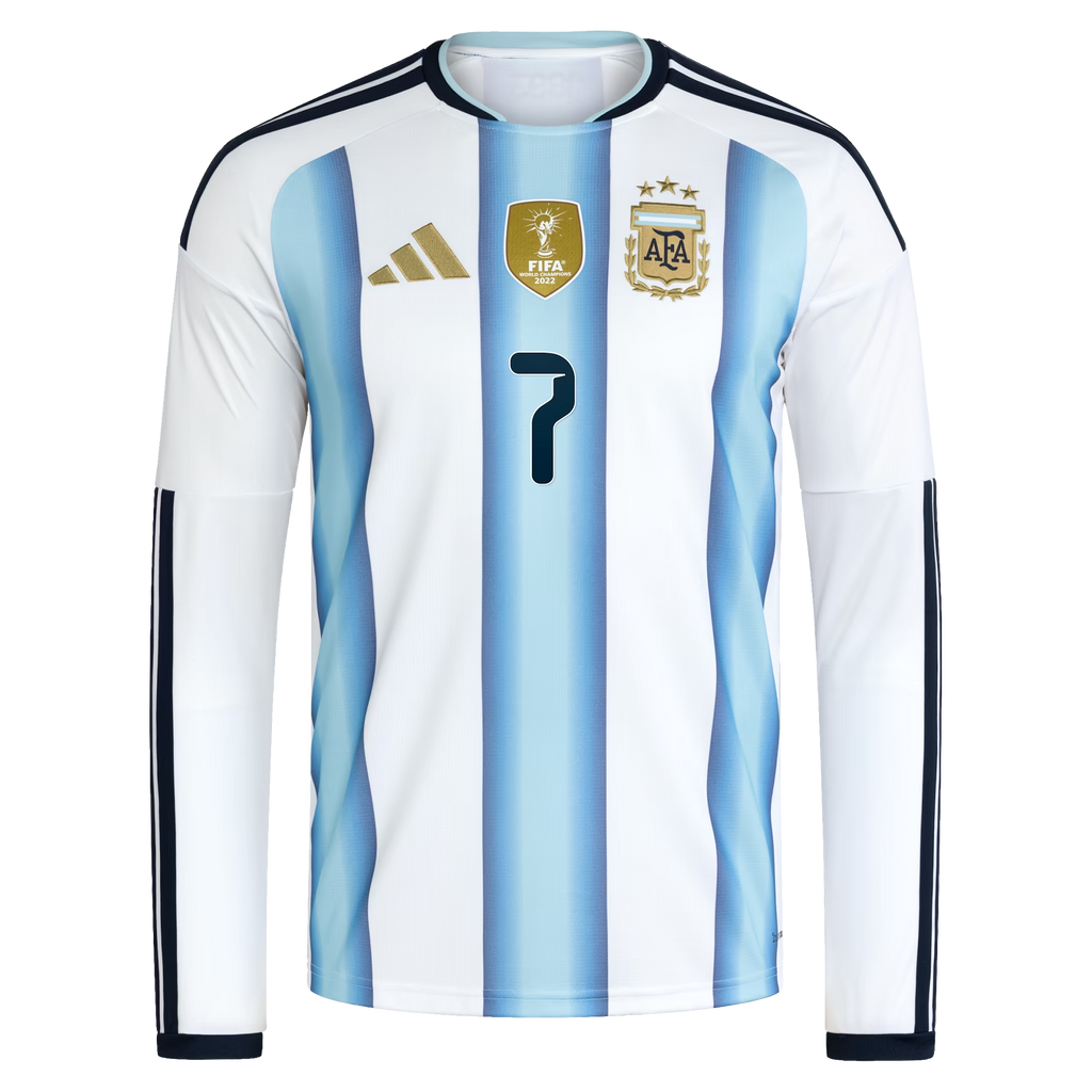 Rodrigo De Paul Argentina National Team2026 Home  Sleeve Jersey - White