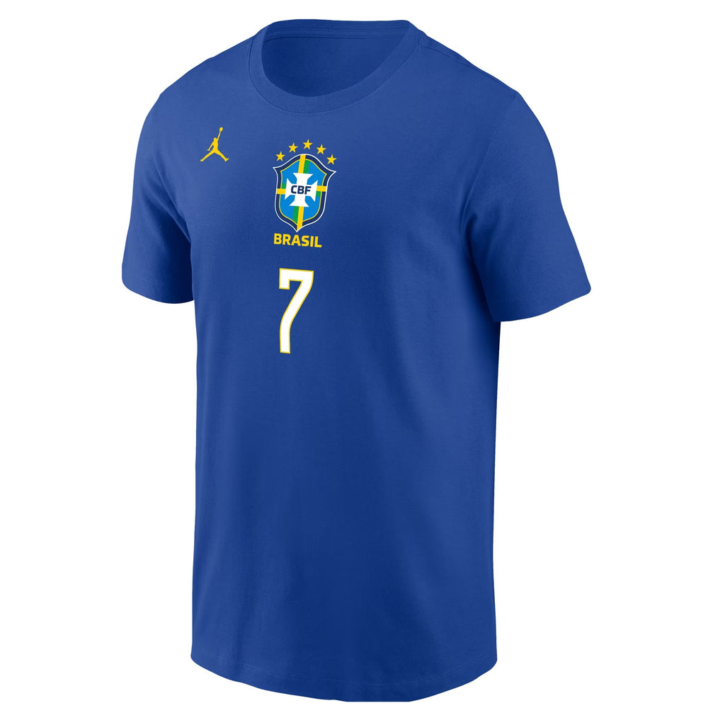 Vini Jr. Brazil National Team Name & Number T-Shirt - Royal