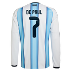 Rodrigo De Paul Argentina National Team2026 Home  Sleeve Jersey - White