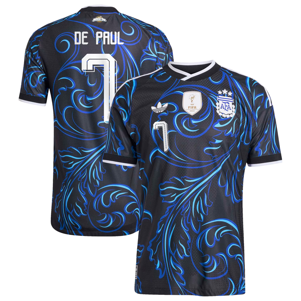 Rodrigo De Paul Argentina National Team 2026 Away On-Field Jersey - Black