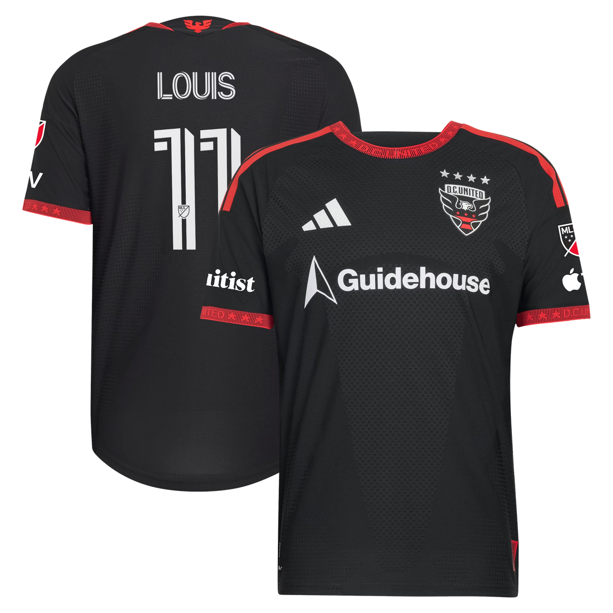 Louis Munteanu D.C. United 2026 Black-and-Red Kit On-Field Patch Jersey - Black
