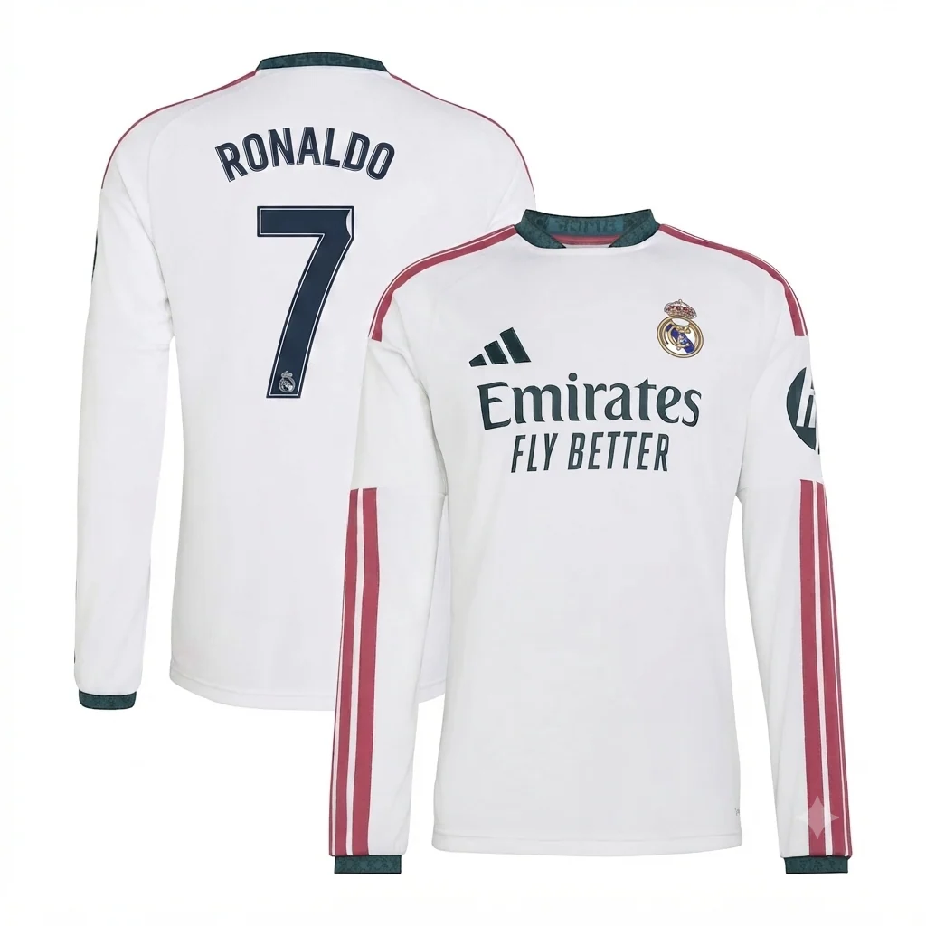 Cristiano Ronaldo  Real Madrid 2026/27 Home Long Sleeve Jersey - White