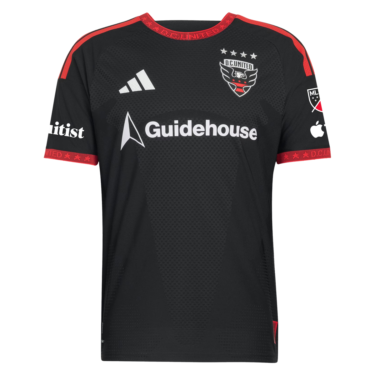 Louis Munteanu D.C. United 2026 Black-and-Red Kit On-Field Patch Jersey - Black