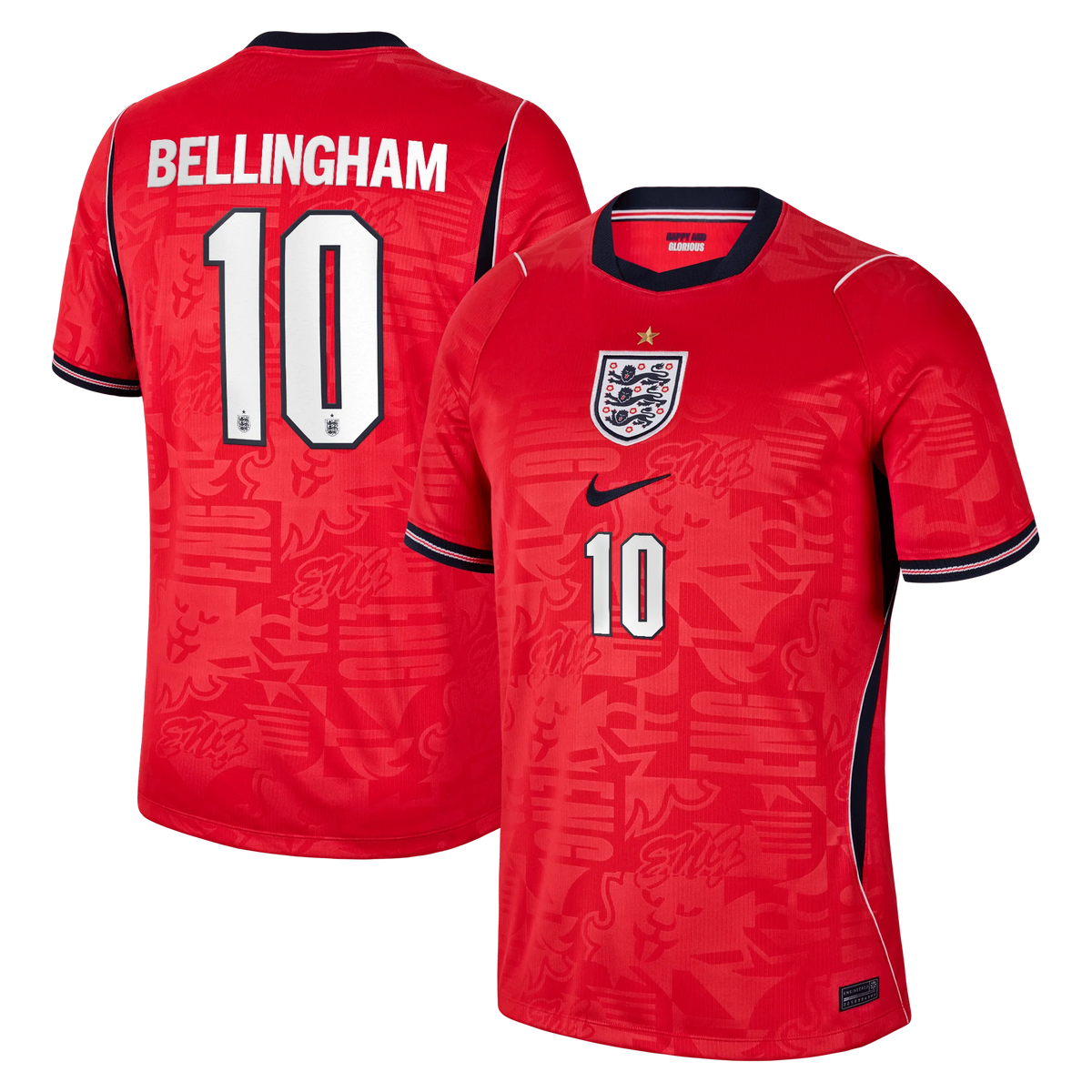 Jude Bellingham England National Team 2026 Away Stadium Jersey - Red