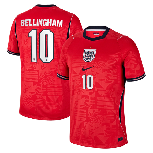 Jude Bellingham England National Team 2026 Away Stadium Jersey - Red