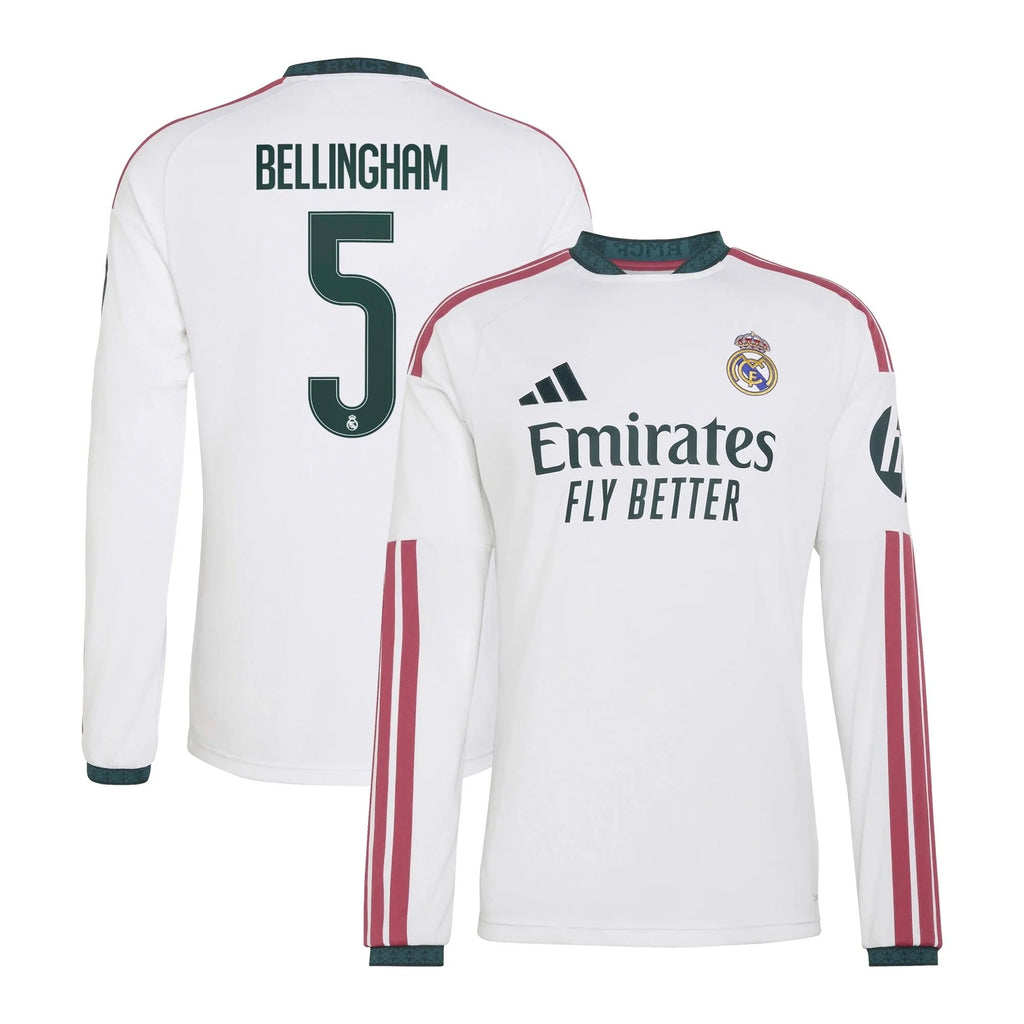 Jude Bellingham Real Madrid 2026/27 Home Long Sleeve Jersey - White