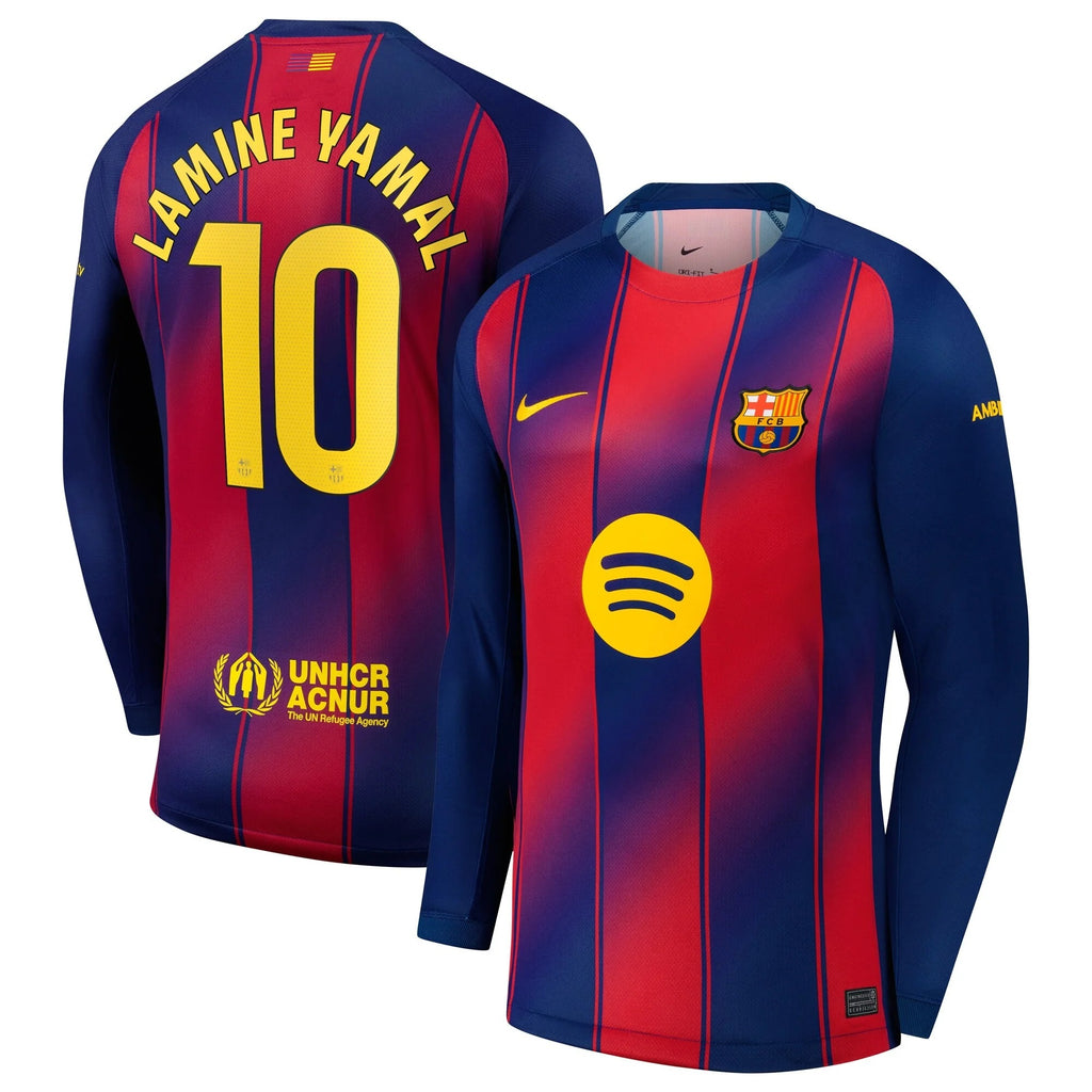 Lamine Yamal Barcelona 2025/26 Long Sleeve Player Jersey - Blue