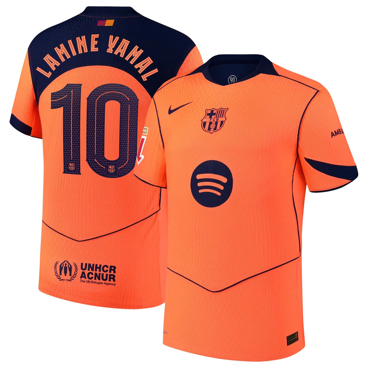 Lamine Yamal Barcelona 2025/26 Third Player Jersey - Orange