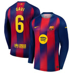 Gavi Barcelona 2025/26 Home Long Sleeve Jersey - Navy