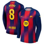 Pedri Barcelona 2025/26 Home Long Sleeve Jersey - Navy