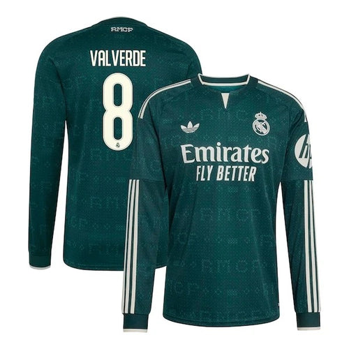 Federico Valverde Real Madrid 2026/27 Away Long Sleeve Jersey - Green
