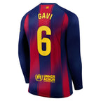 Gavi Barcelona 2025/26 Home Long Sleeve Jersey - Navy