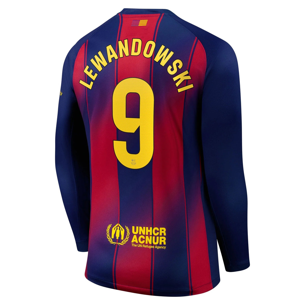 Robert Lewandowski Barcelona 2025/26 Home Long Sleeve Jersey - Navy