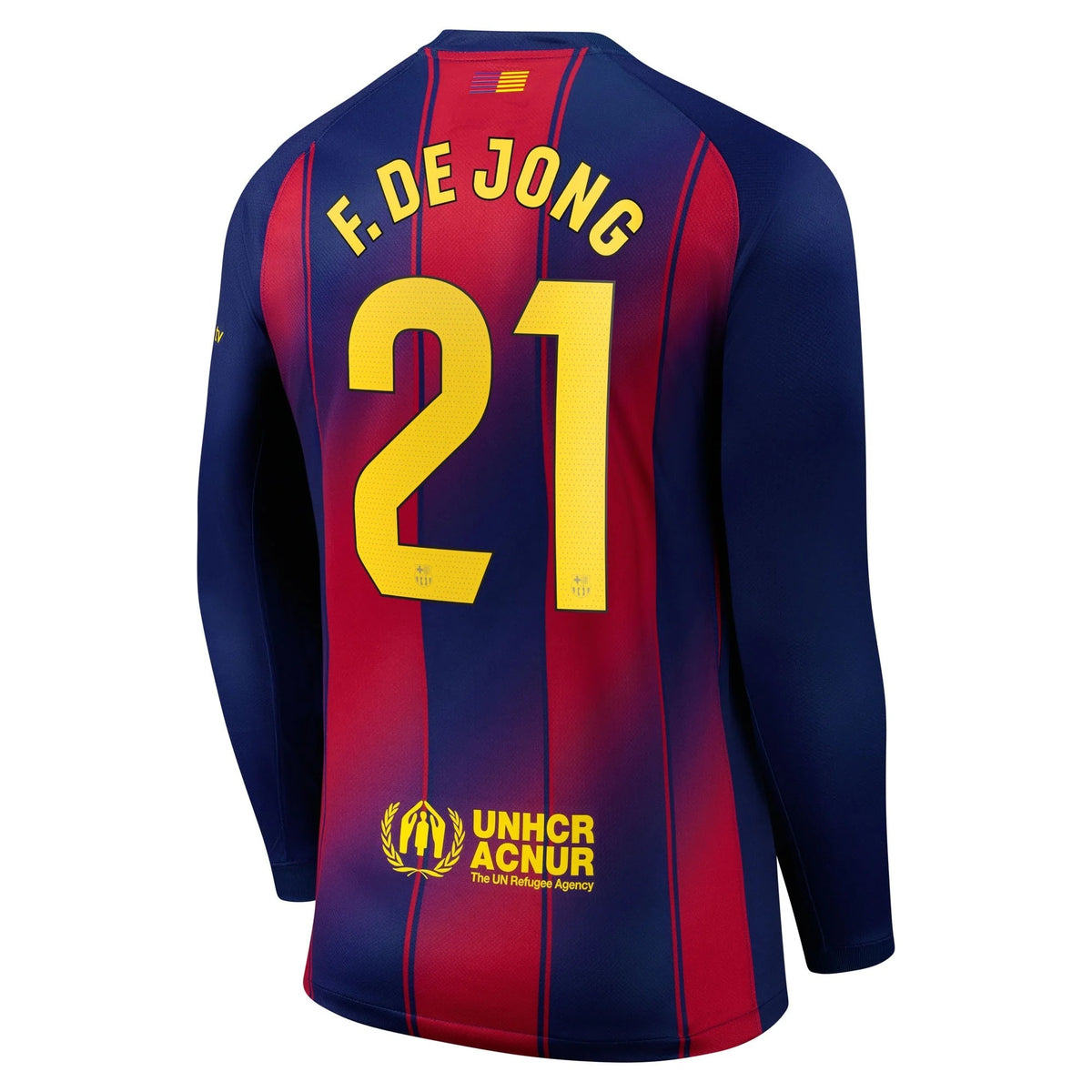 Frenkie de Jong Barcelona 2025/26 Home Long Sleeve Jersey - Navy