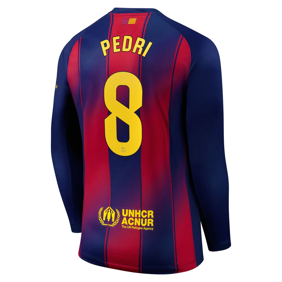 Pedri Barcelona 2025/26 Home Long Sleeve Jersey - Navy
