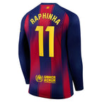 Raphinha Barcelona 2025/26 Home Long Sleeve Jersey - Navy