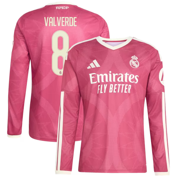 Federico Valverde Real Madrid 2026/27 Third Long Sleeve Jersey - Pink
