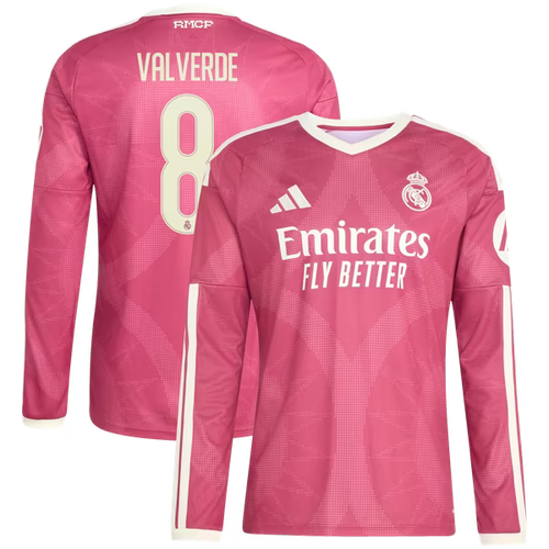 Federico Valverde Real Madrid 2026/27 Third Long Sleeve Jersey - Pink