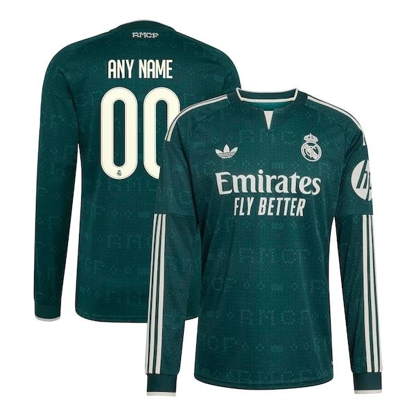 Real Madrid 2026/27 Away Custom Long Sleeve Jersey - Green