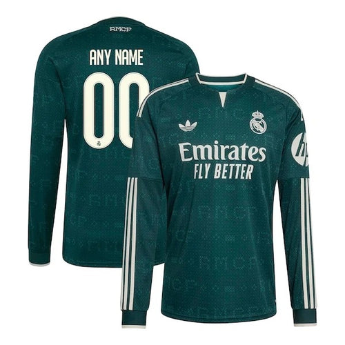 Real Madrid 2026/27 Away Custom Long Sleeve Jersey - Green