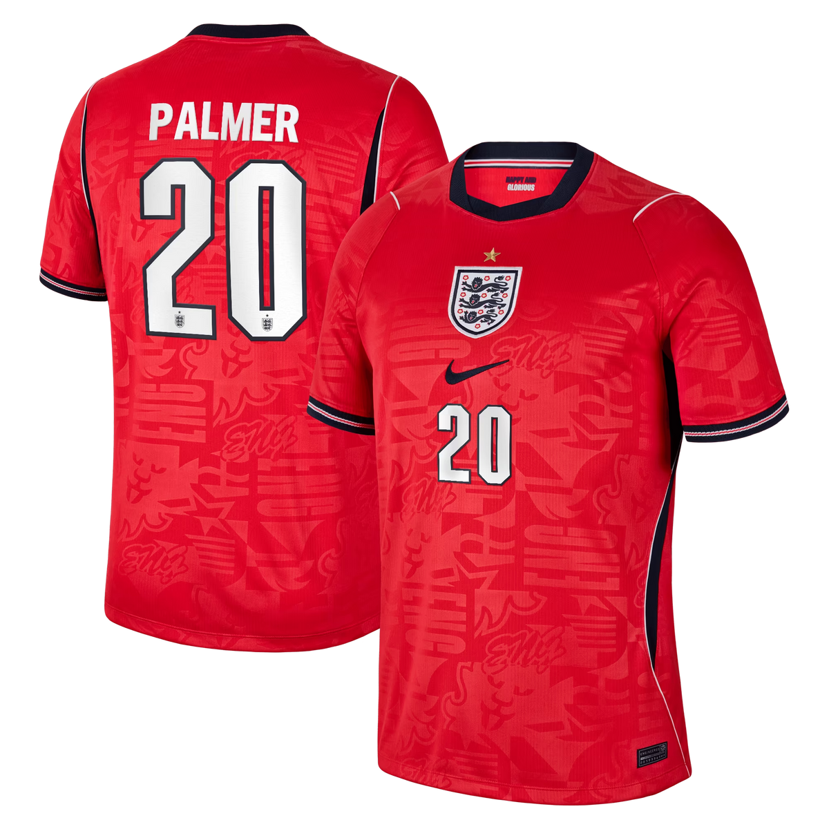 Cole Palmer England National Team 2026 Away Stadium Jersey - Red