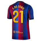 Frenkie De Jong Barcelona 2026/27 Home Stadium Jersey Red