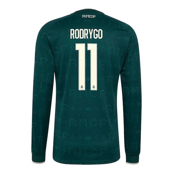 Rodrygo Real Madrid 2026/27 Away Long Sleeve Jersey - Green