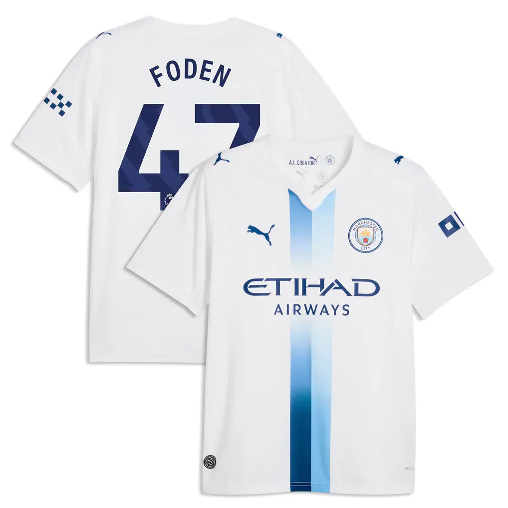 Phil Foden Manchester City 2026/27 Third Jersey - White