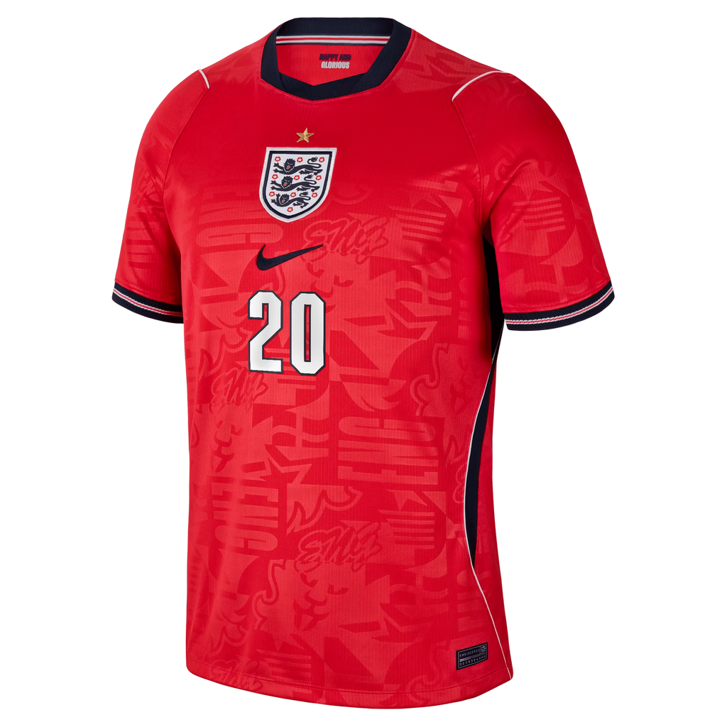 Cole Palmer England National Team 2026 Away Stadium Jersey - Red