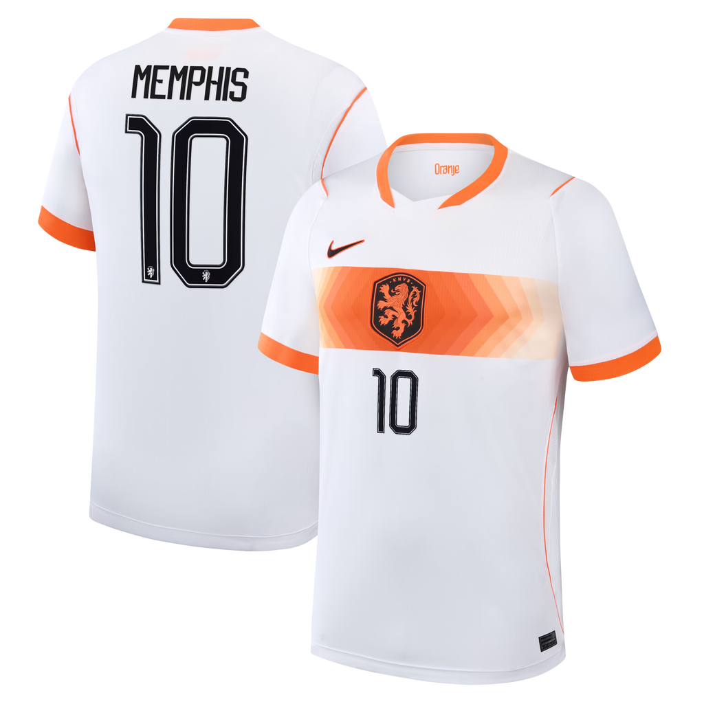 Memphis Depay Netherlands National Team  2026 Away Stadium Jersey - White
