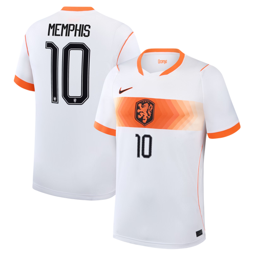 Memphis Depay Netherlands National Team  2026 Away Stadium Jersey - White