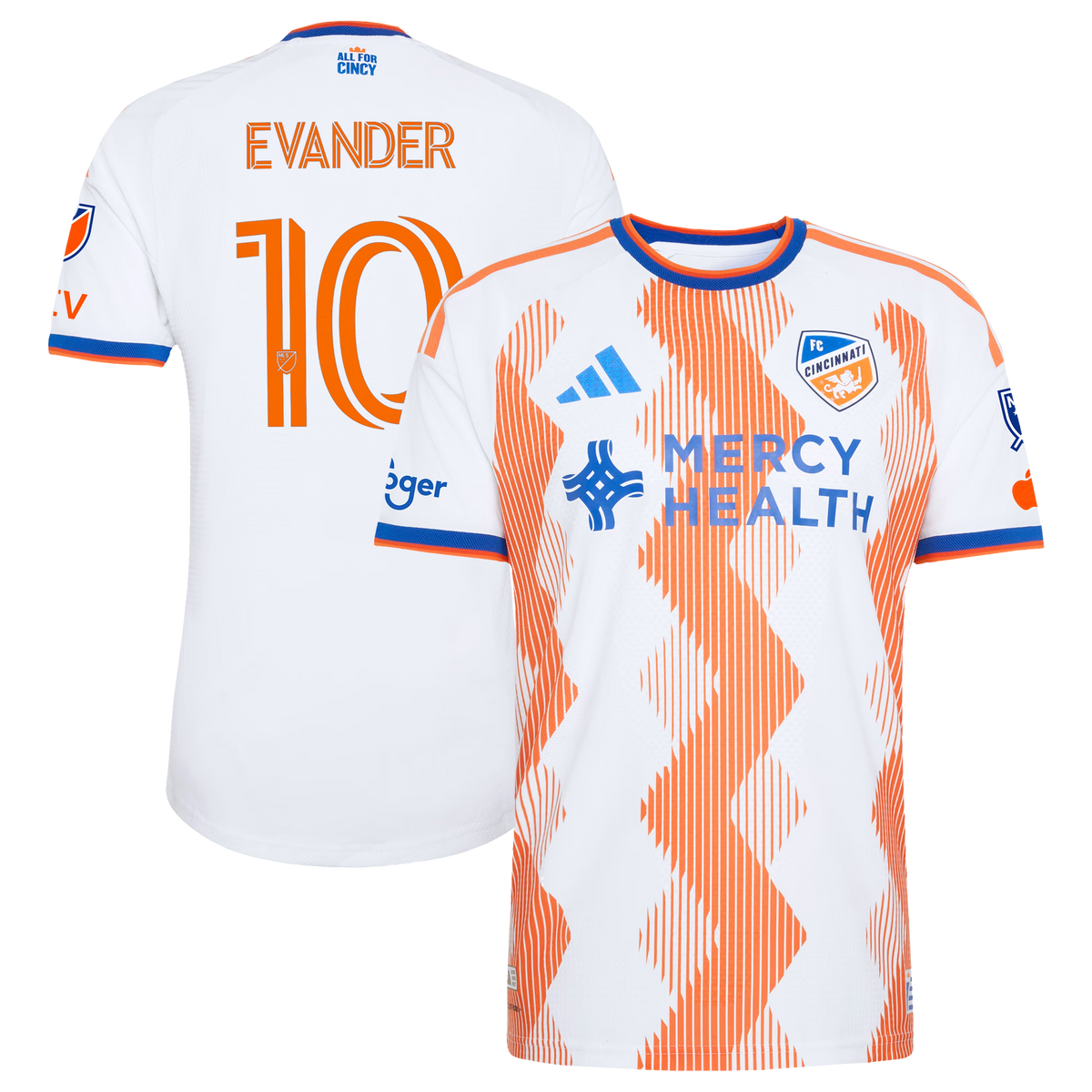 Evander da Silva Ferreira FC Cincinnati 2026 The Seven Hills Kit On-Field Patch Jersey - White