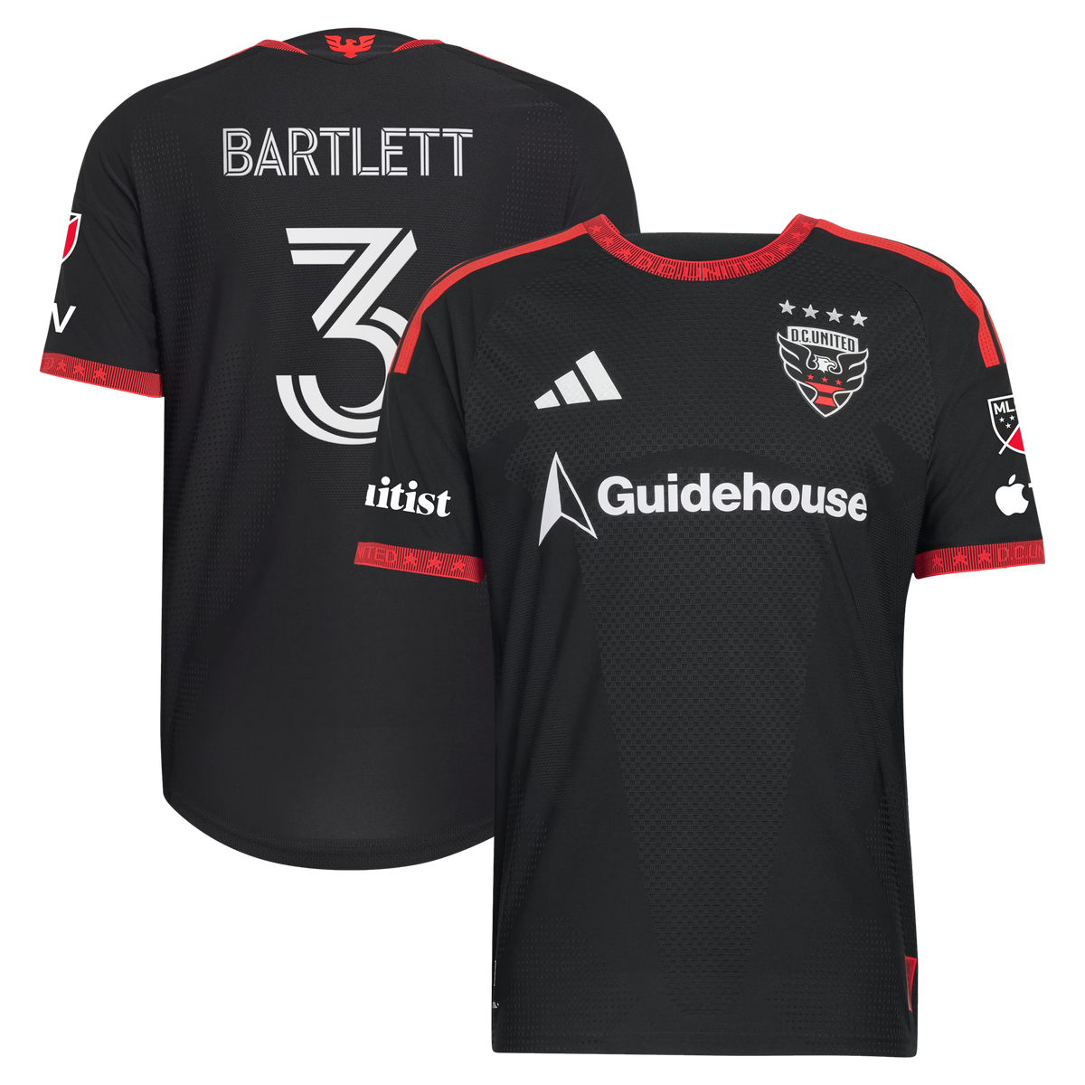 Lucas Bartlett D.C. United 2026 Black-and-Red Kit On-Field Patch Jersey - Black