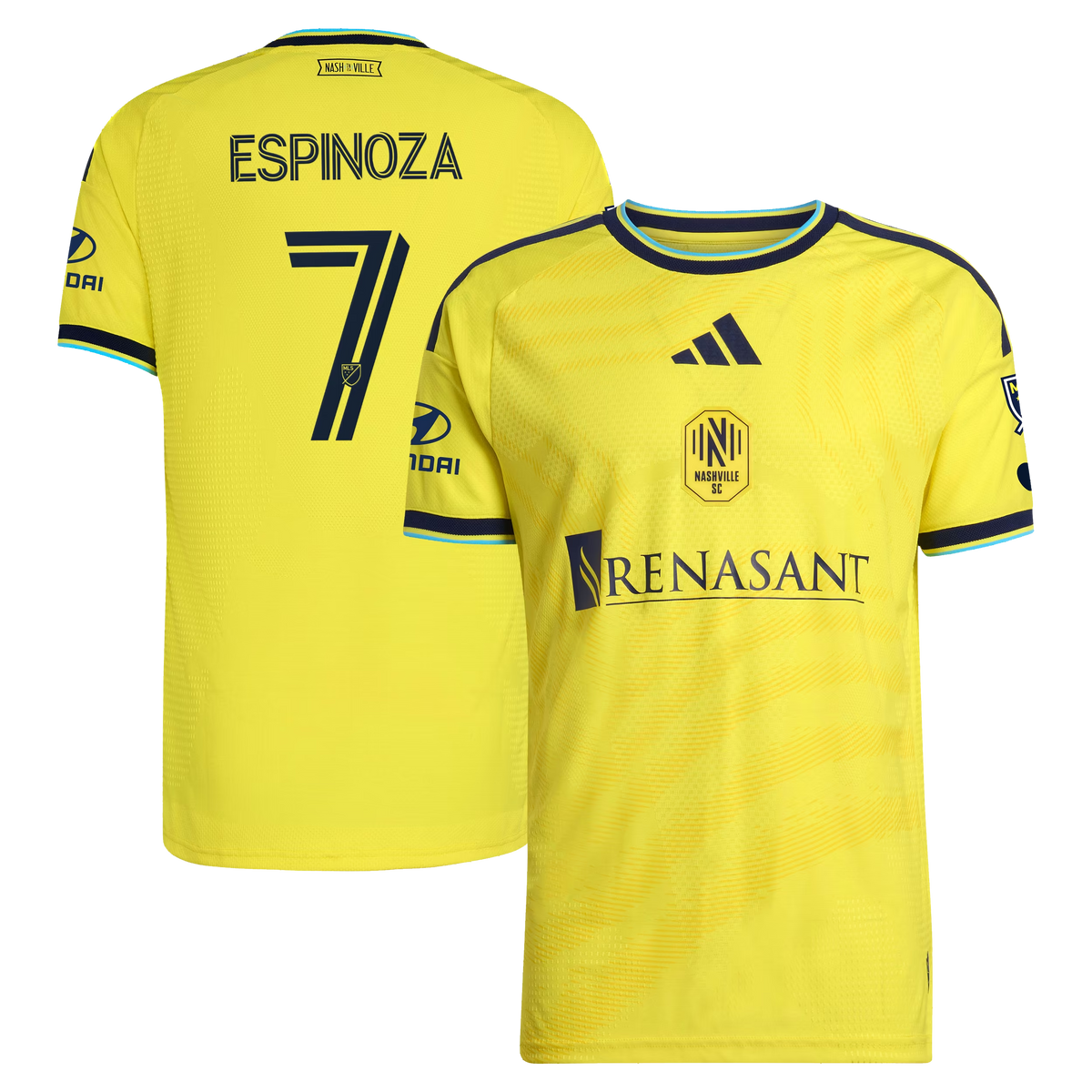 Cristian Espinoza Nashville SC 2026 The Reverb Kit On-Field Patch Jersey - Yellow