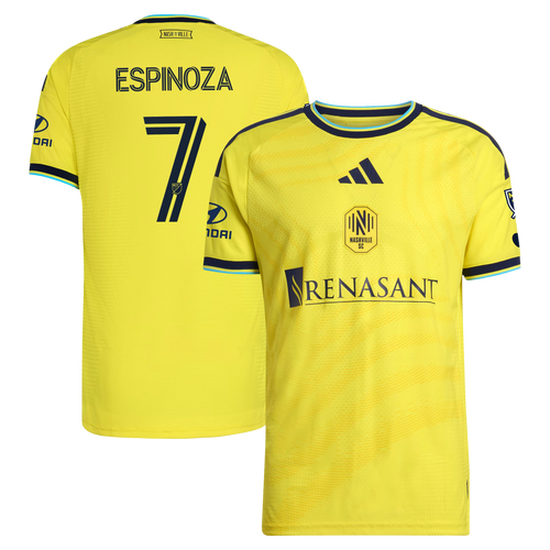 Cristian Espinoza Nashville SC 2026 The Reverb Kit On-Field Patch Jersey - Yellow