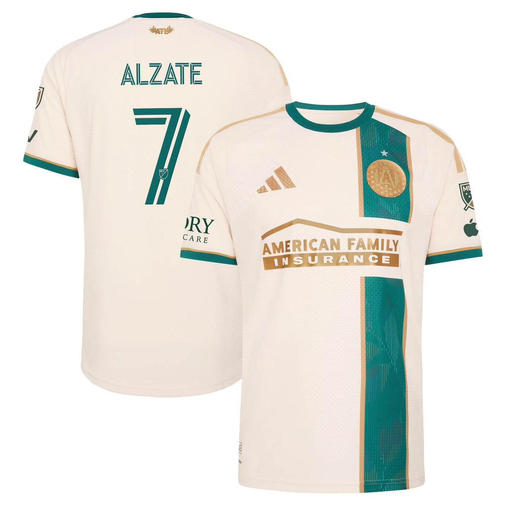 Steven Alzate Atlanta United FC 2026 Spirit of '96 On-Field  Patch Jersey - Tan