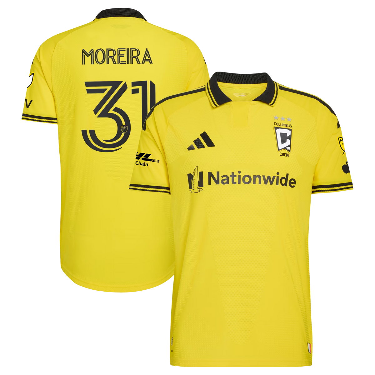 Steven Moreira Columbus Crew 2026 The Crafted for Excellence Kit On-Field Patch Jersey - Yellow