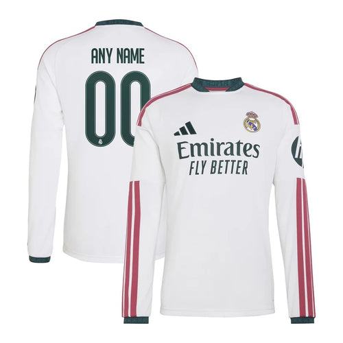 Real Madrid 2026/27 Home Custom Long Sleeve Jersey - White