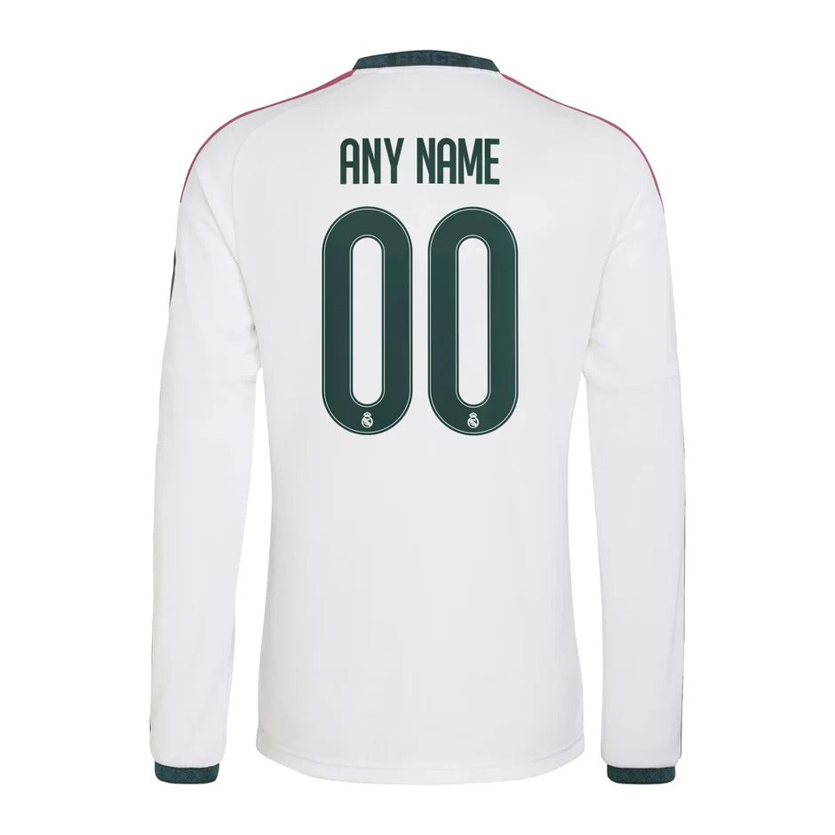 Real Madrid 2026/27 Home Custom Long Sleeve Jersey - White