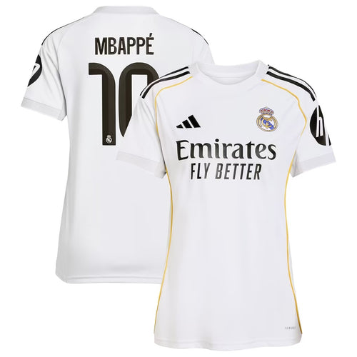 Kylian Mbappé Real Madrid Women's 2025/26 Home Player Jersey - White
