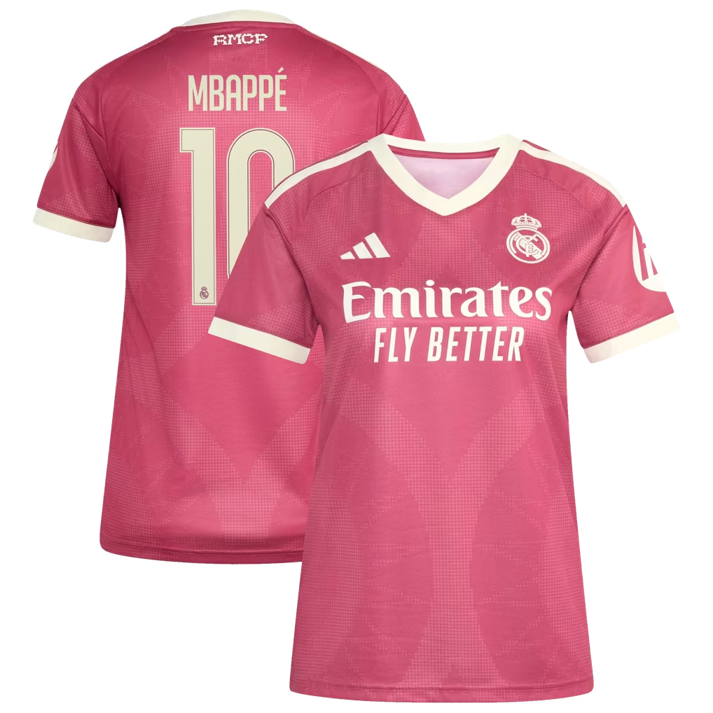 Kylian Mbappé Real Madrid Women's 2026/27 Third Jersey - Pink
