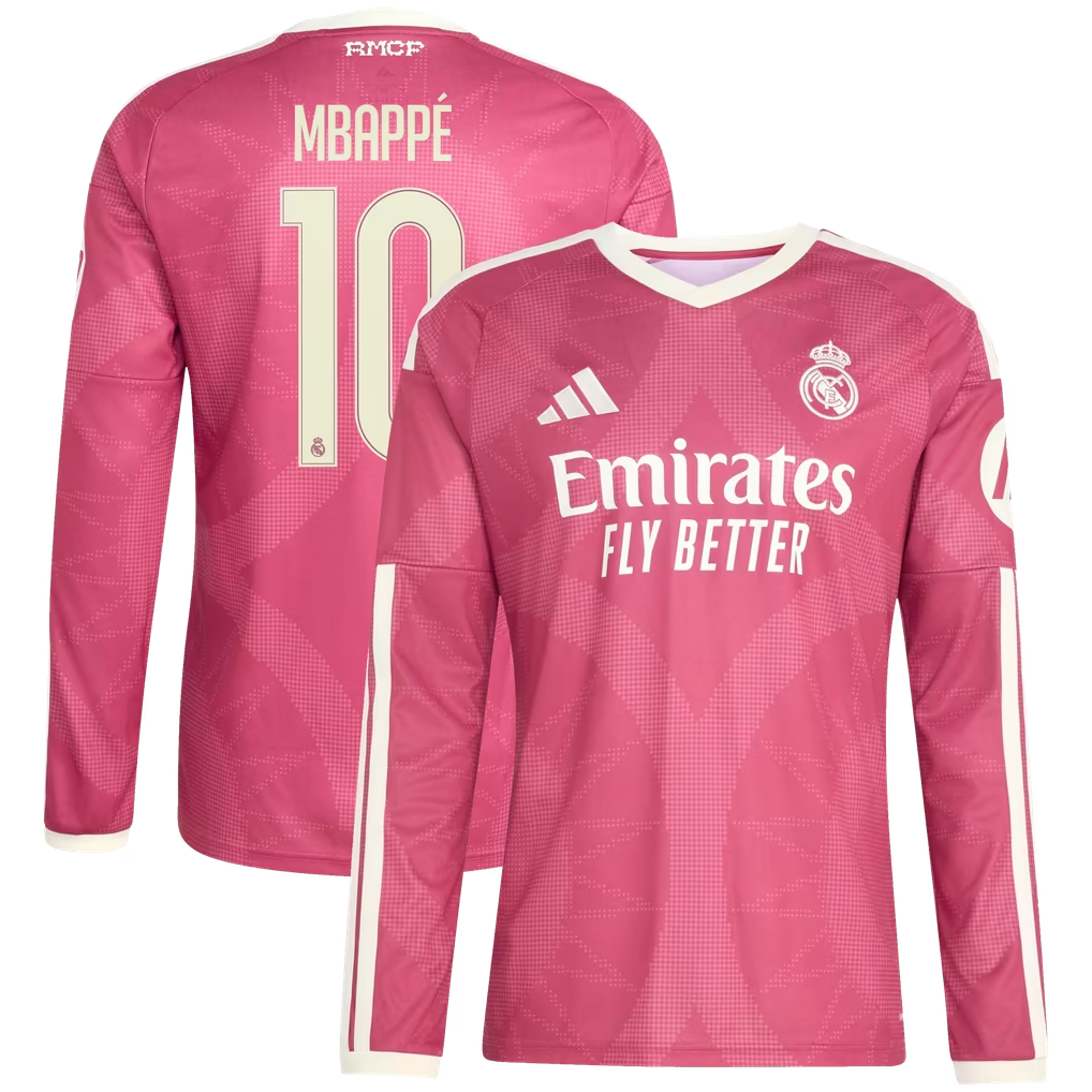Kylian Mbappé Real Madrid 2026/27 Third Long Sleeve Jersey - Pink