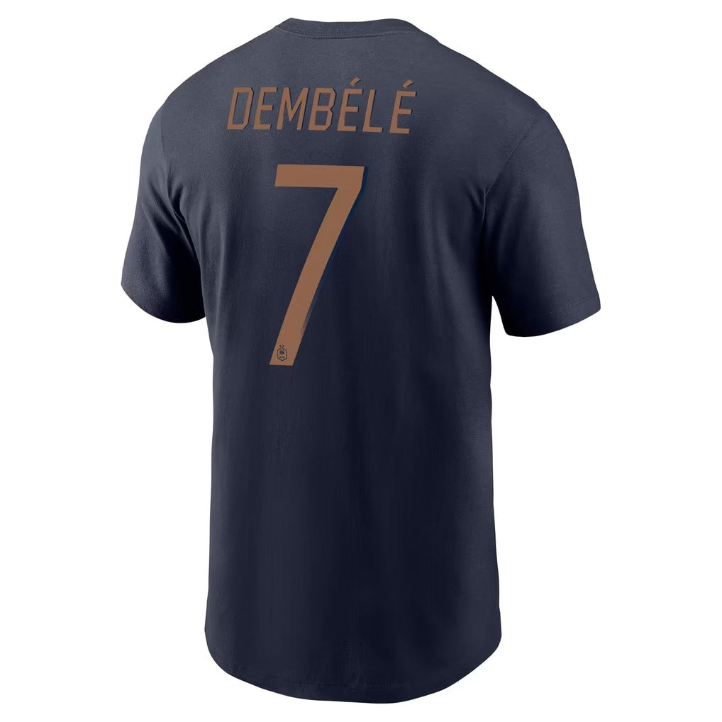 Ousmane Dembélé France National Team Name & Number T-Shirt - Navy